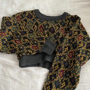 Urban Renewal Vintage Cropped Patterned Sweater